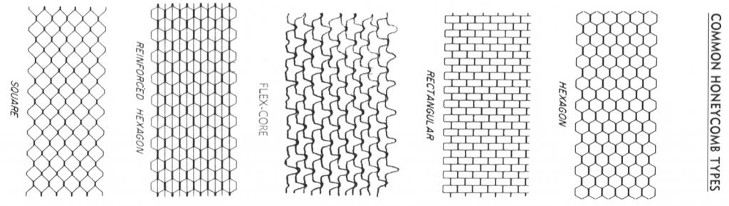 Fig. 7. Different cellular core styles